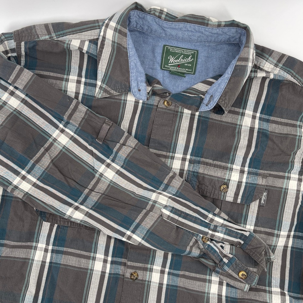 Woolrich Men's‎ XL Plaid Long Sleeve Button Up Shirt Outdoor Clothing Company